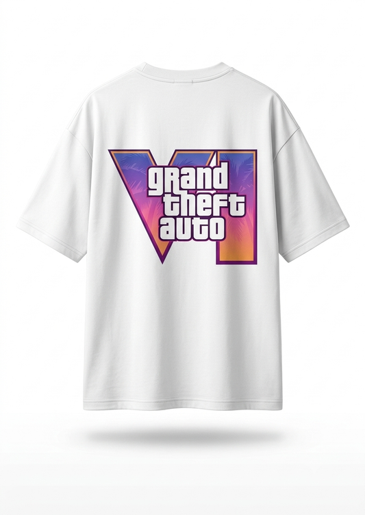 Vice City Oversized White T-Shirt